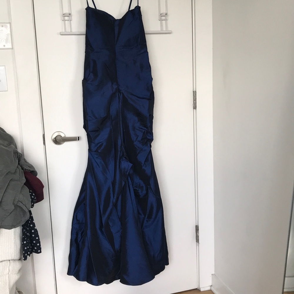 Navy Strapless Dress Mermaid Style - Picture 3 of 3